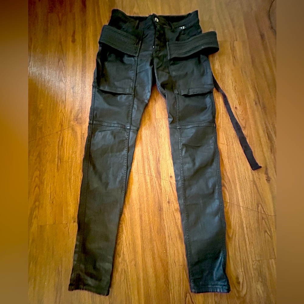 Rick Owens Drkshdw Black Wax Easy Creatch Cut Jeans